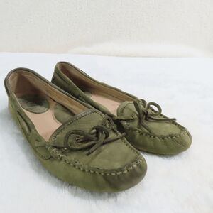 Frye Green Leather Reagan Campus Driver  Moccasin Flats Loafer Shoes Size 6.5
